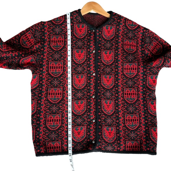 Vintage Womens Wool‎ Knitted Cardigan Open Front Button Sweater - Picture 10 of 12